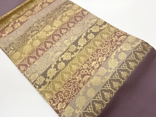 JAPANESE NAGOYA OBI / WOVEN FLOWER ARABESQUE